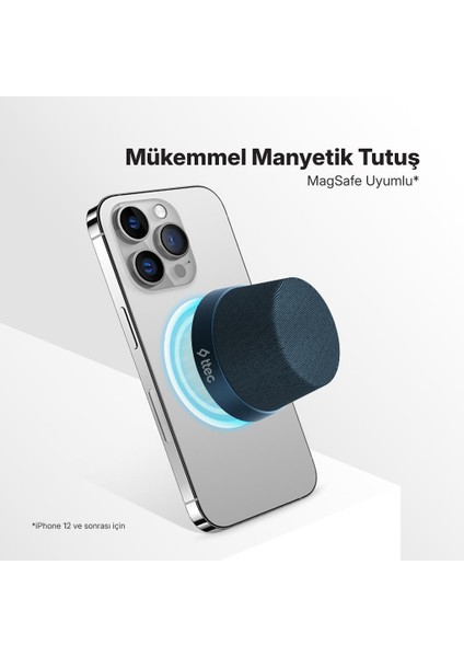 Vox Mini M Magsafe Uyumlu 2’si 1 Arada Kablosuz Bluetooth Hoparlör Lacivert