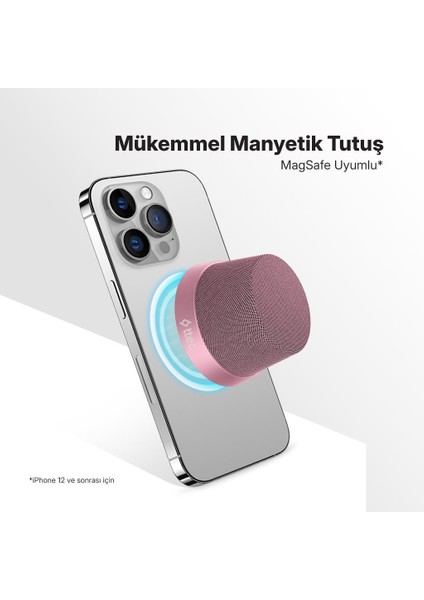 Vox Mini M Magsafe Uyumlu 2’si 1 Arada Kablosuz Bluetooth Hoparlör Pembe modelleri