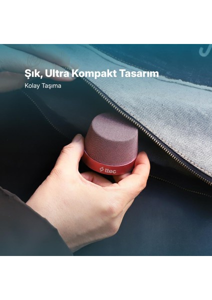 Vox Mini M Magsafe Uyumlu 2’si 1 Arada Kablosuz Bluetooth Hoparlör Pembe