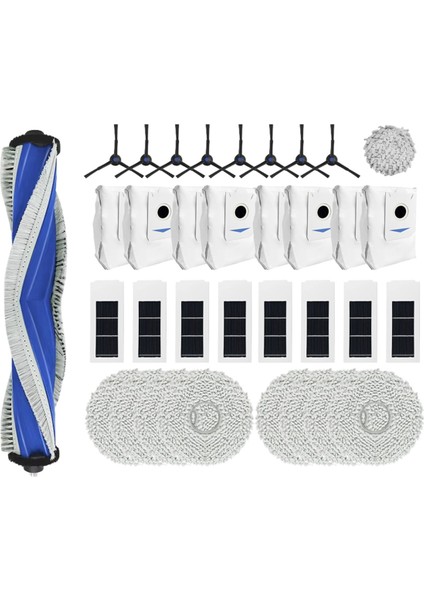 Ecovacs Deebot X2S Robot Vacum Seğerleri Ana Yan Fırça Hepa Filtre Mop Bez Toz Çanta Aksesuarları Yedek Parçalar (Yurt Dışından)