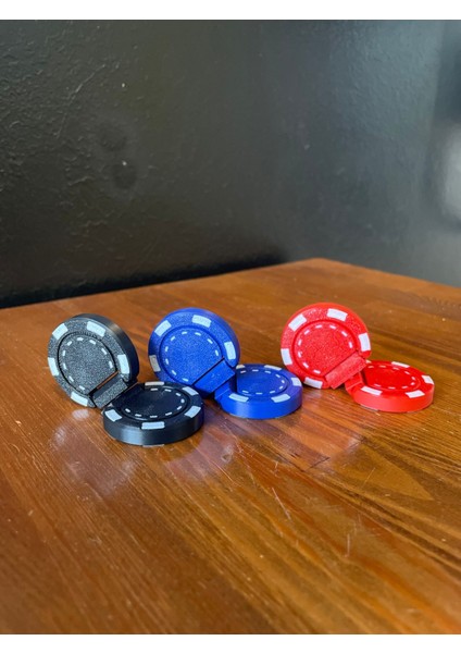Poker Chip Fidget Oyuncak Seti,3’lü Stres Oyuncağı, Eğlenceli Poker Chipleri, Renkli ve Hareketli fırsatları