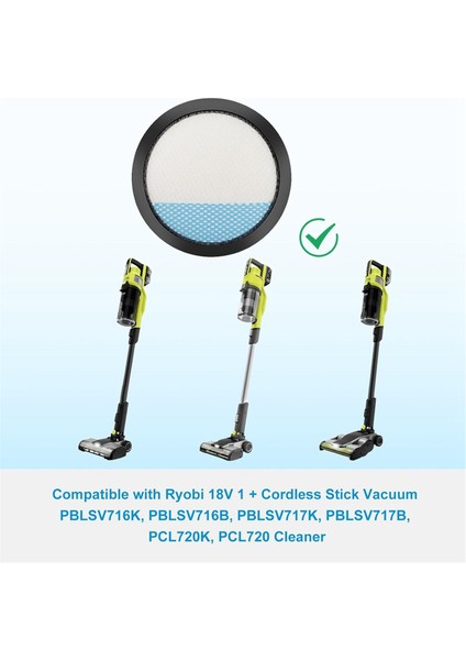 VintageVo 18V One + Kablosuz Pet Stick Vakum Filtresi Ryobi, PCL720, PBLSV716, PBLSV717 Stıng Vagum, Kısım A32SV720N ile Karşılaştırın (Yurt Dışından) fiyatları