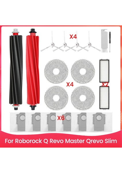 Roborock Q Revo Master Için, Qrevo Slim Robot Vakum Ana Yan Fırça Hepa Filtreleri Paspas Pedleri Toz Çanta Aksesuarları Kiti (Yurt Dışından)