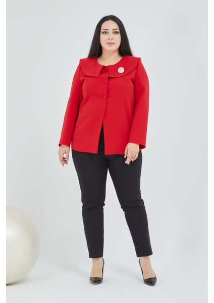 Atelier Kadın Büyük Beden Şal Yaka Broşlu Ceket fiyatları