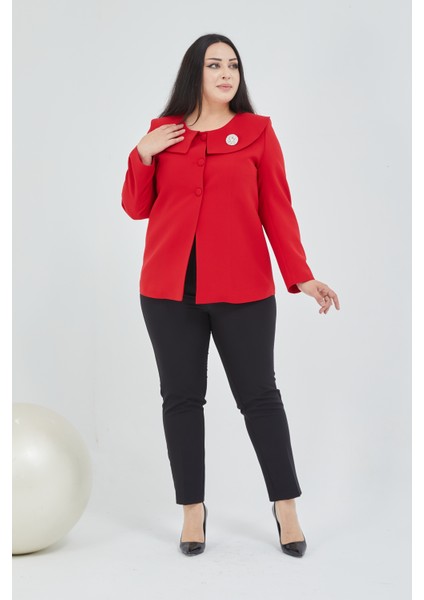 Atelier Kadın Büyük Beden Şal Yaka Broşlu Ceket fırsatları