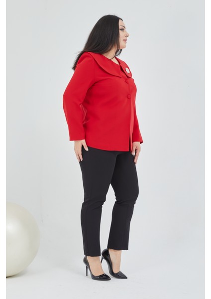 Atelier Kadın Büyük Beden Şal Yaka Broşlu Ceket indirimleri