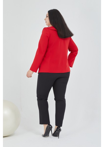 Atelier Kadın Büyük Beden Şal Yaka Broşlu Ceket