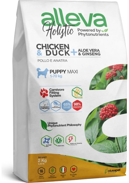 Holistik Tavuk & Ördek Tahılsız Maxi Yavru Köpek Maması 2 kg