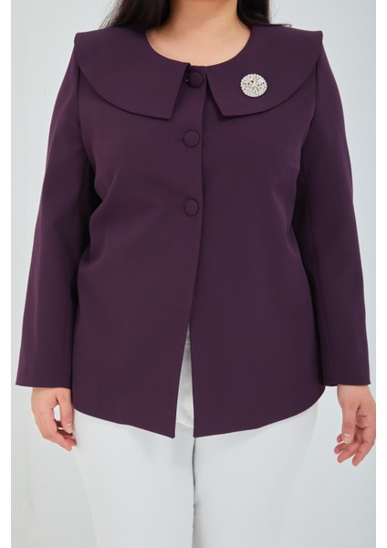 Atelier Kadın Büyük Beden Şal Yaka Broşlu Ceket fırsatları