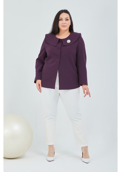 Atelier Kadın Büyük Beden Şal Yaka Broşlu Ceket indirimleri