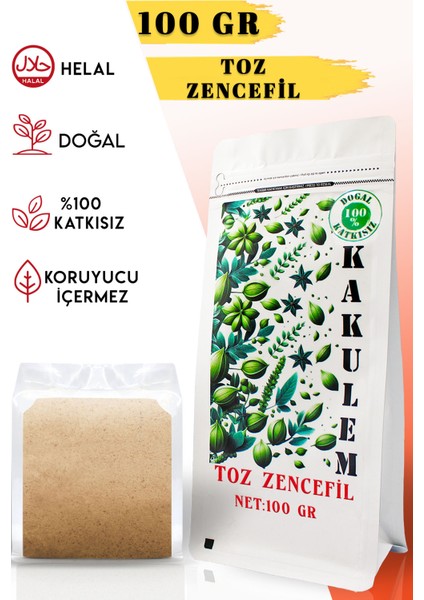 Sertifikalı Öğütülmüş Toz Zencefil 100 gr