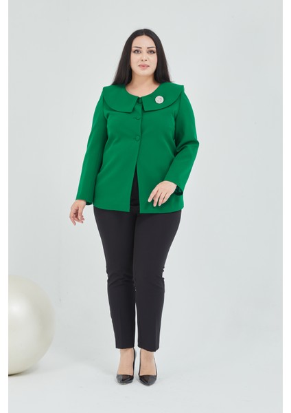 Atelier Kadın Büyük Beden Şal Yaka Broşlu Ceket fırsatları