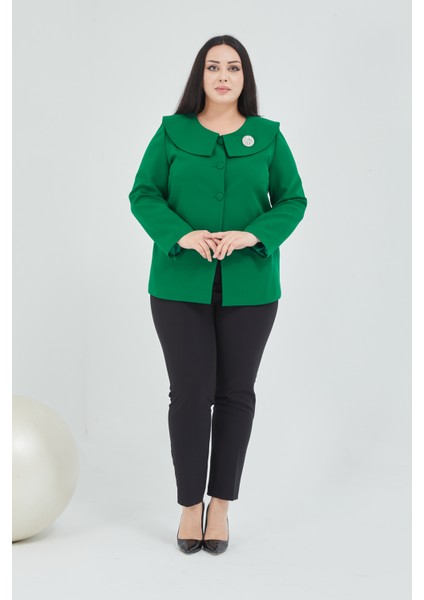 Atelier Kadın Büyük Beden Şal Yaka Broşlu Ceket indirimleri