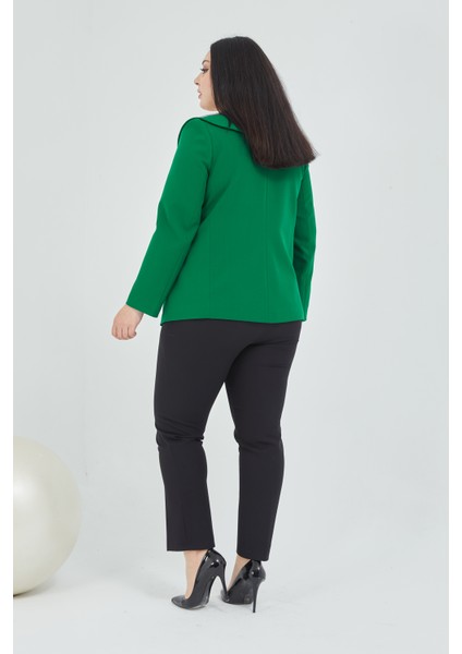 Atelier Kadın Büyük Beden Şal Yaka Broşlu Ceket