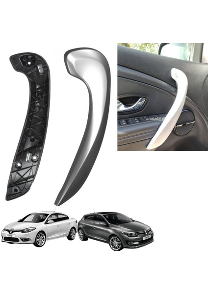 Fluence Megane 3 Kapı Kapı Iç Kol Tutamağı Mat Krom Alt ve Üst Parça Sol 2009-2016
