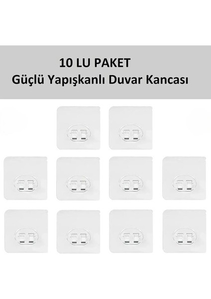 10 Lu Güçlü Kendinden Yapışkanlı Kancalar Köşe Rafı Banyo Rafı Duş Rafı Kancası, Su Geçirmez Askı