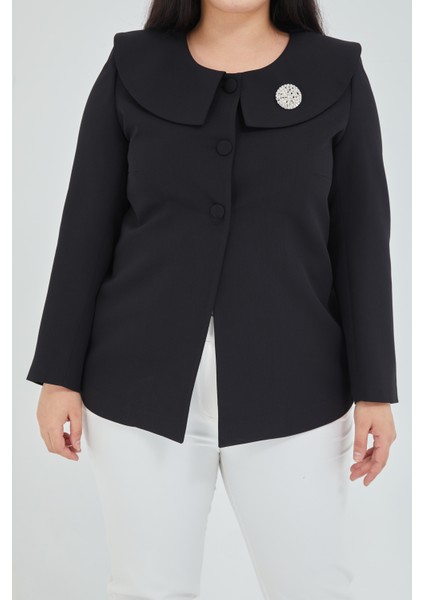 Atelier Kadın Büyük Beden Şal Yaka Broşlu Ceket fiyatları