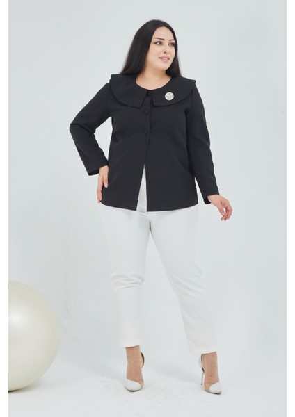 Atelier Kadın Büyük Beden Şal Yaka Broşlu Ceket indirimleri