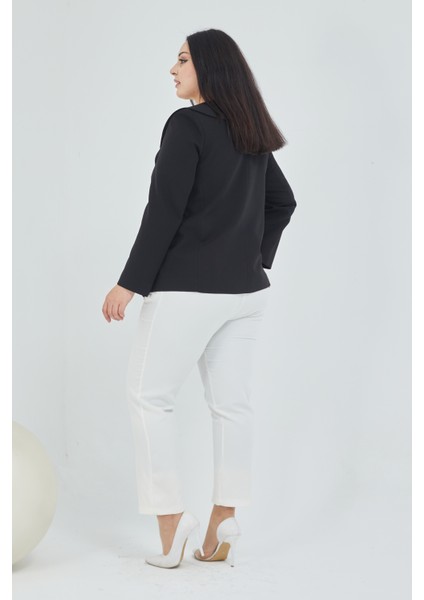 Atelier Kadın Büyük Beden Şal Yaka Broşlu Ceket