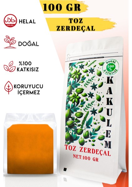 Sertifikalı Öğütülmüş Toz Zerdeçal 100 gr