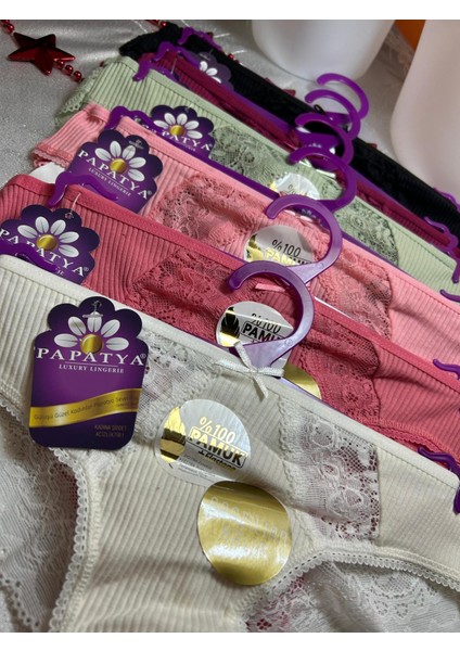 Dantelli 6 Renkli Kadın Külot Çamaşırı 6 Adet fiyatları