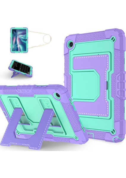 Samsung Galaxy Tab A9 Plus Düşmeye Karşı Dayanıklı Pc + Silikon Tablet Kılıfı ve Destek Askısı (Yurt Dışından)