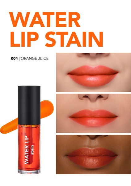 Water Lip Stain Yoğun Renk Veren Uzun Süre Kalıcı Mat Dudak Tint'i (004 Orange Juice) 8682536042192 fiyatları