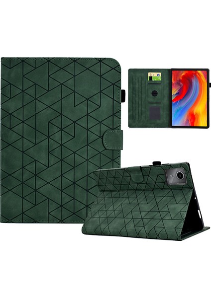 Lenovo Xiaoxin Pad 11 2025 Kart Yuvaları Standı Eşkenar Dörtgen Otomatik Uyanma/uyku Deri Kılıf (Yurt Dışından)