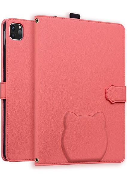iPad Pro 13 (2024) Kalem Tutuculu Deri Standlı Masa Örtüsü (Yurt Dışından)