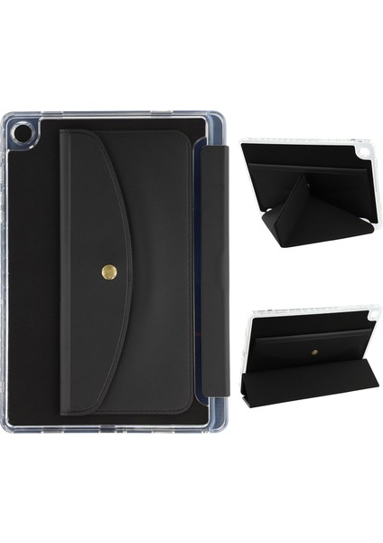 Samsung Galaxy Tab A9 Plus Origami Stand Cüzdan Pu Deri Kılıf ve Kalem Yuvası (Yurt Dışından)