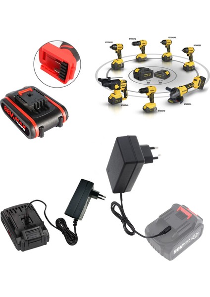 Şarjlı Matkap İçin Batarya Şarj Adaptörü 12 Volt 14V 18V 20V 48V 58V Li-On Pil Şarj 200MAH Üniversal fırsatları