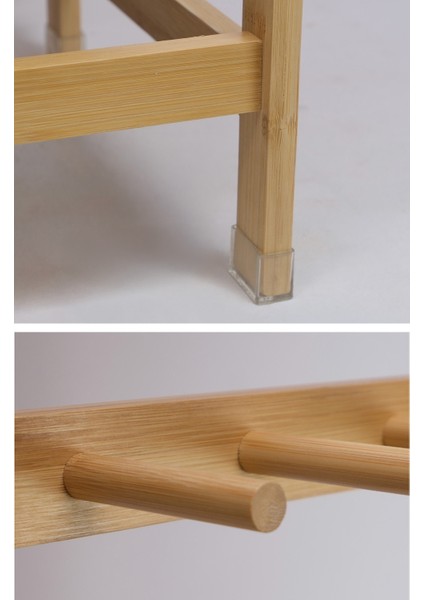 Bambu Aynalı 2 Çekmeceli Banyo Düzenleyici 2 Raflı Şifonyer Makyaj Organizeri DB-0035