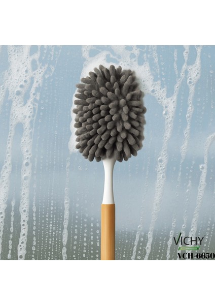 Vıchy Bambu Saplı Yıkanabilir Mop Başlıklı Temizlik Köpük Fırçası VCH-6650