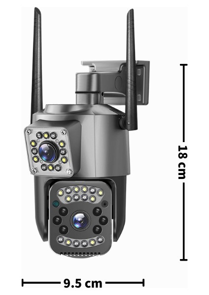 Wifi Iç ve Dış Mekan Güvenlik Kamerası, 6mp, 360 Derece Görüş Açısı, IP66 Suya ve Toza Dayanıklı Koruma indirimleri