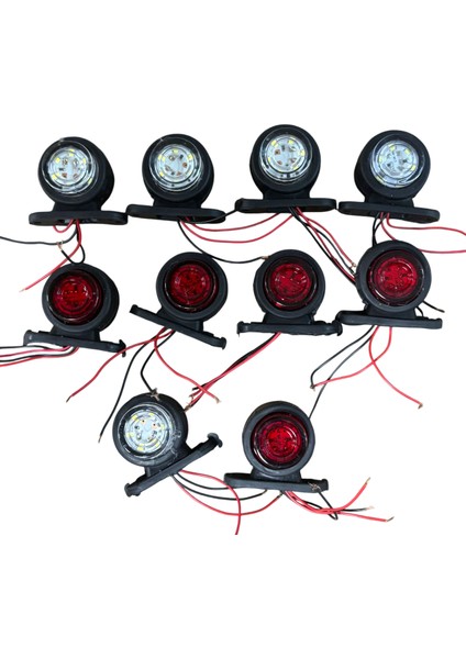 Takoz Lamba 12 LED 12-24V Kırmızı-Beyaz 10 Adet Fiyatı fiyatları