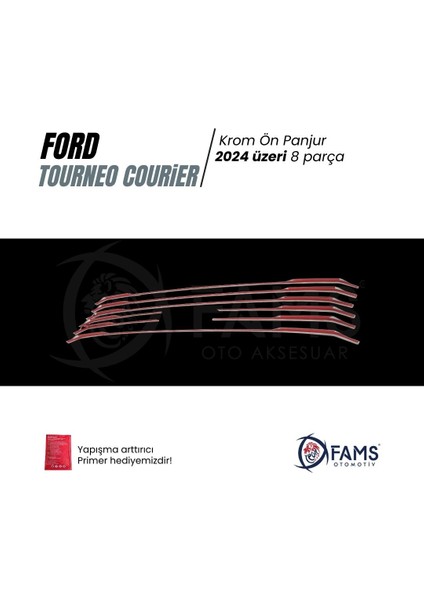 Ford Tourneo Courier Krom Ön Panjur 8 Parça 2024 Üzeri Paslanmaz Çelik modelleri