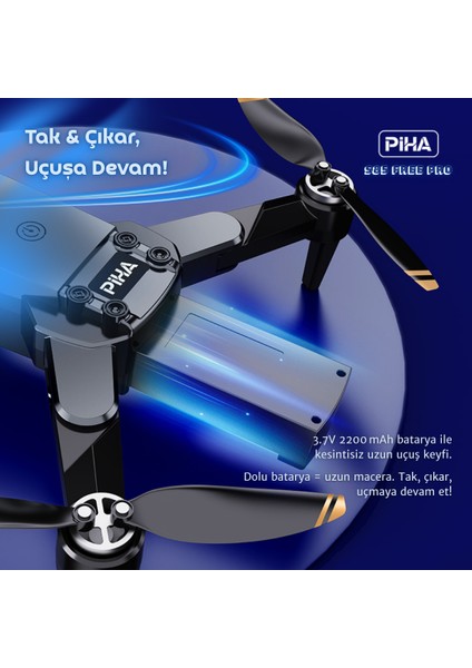 S85 Free Pro – 2 Batarya, 40 Dakika Uçuş, 1080P Çift Esc Kamera, Fırçasız Motorlu Drone