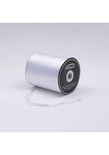 6 mm Saten Kurdele Beyaz (500 Metre)