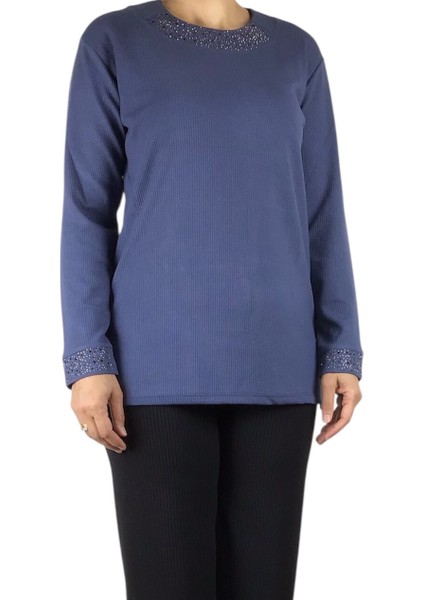 Kadın Yaka ve Kolağzı Taş Işlemeli Mevsimlik Bluz fiyatları