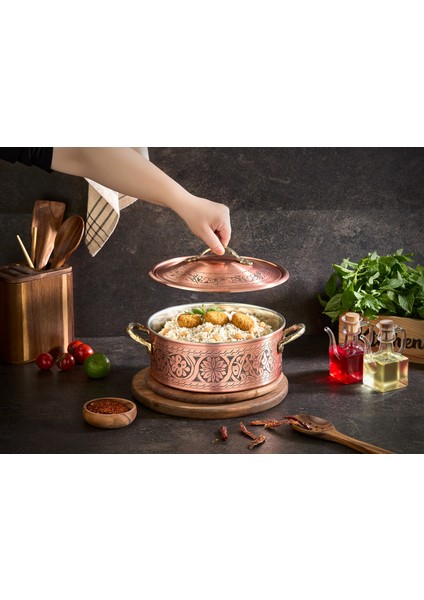 Bakır Çekiçlenmiş El Yapımı Oyma Tencere fiyatları