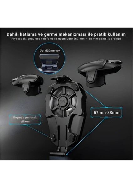 Rgb Işıklı 2si 1 Arada Oyun Tetik ve Telefon Soğutucu – 6000 Rpm Süper Fan, 400MAH Batarya, Pubg ve Call Of Duty Uyumlu fırsatları