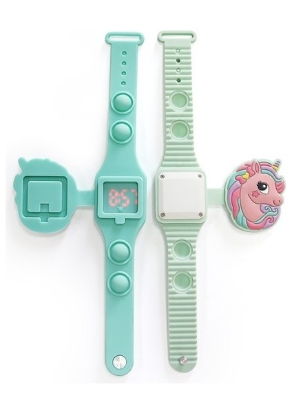 Mavi Moda ve Sevimli Fabrika Unicorn Pop Karikatür Çocuk Izle Silikon Yumuşak Bilezik Izle Çocuklar Için LED Dijital Saat (Yurt Dışından) modelleri