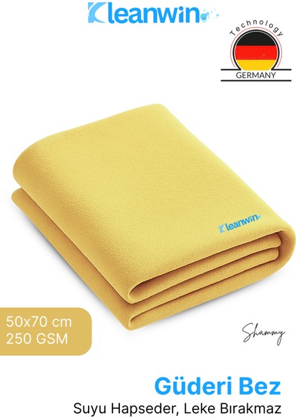 Shammy Gold Güderi 50X70CM Oto Kurulama Bezi Yüksek Emicilik Araç ve Ev Kullanım