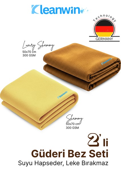 2’li Shammy Güderi Bez Seti – Araba Kurulama Bezi ve Araba Cam Bezi 50X70CM