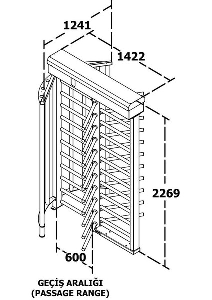 T2500D Single 3 Kollu Boy Turnike Tamamı Galvanizli (180 Kg) fiyatları