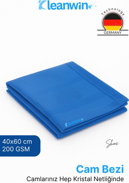 Shine Mikrofiber Cam Bezi 40X60CM Tekli– Ev ve Araç Cam Temizlik Bezi, Iz Bırakmayan Mikrofiber Bez