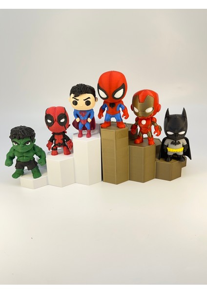 Süper 6 | Süper Kahramanlar | Superman | Batman | Hulk | Ironman | Deadpool | Spiderman 7cm fiyatları