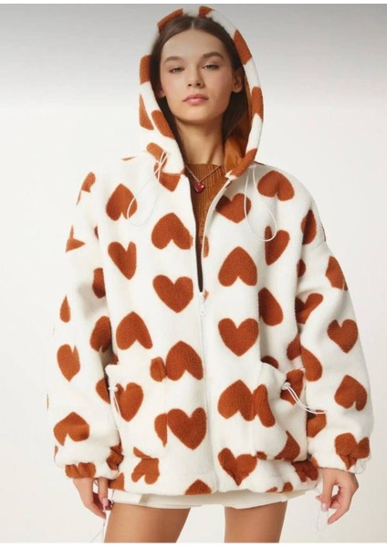 Trend Kalp Desenli Kapüşonlu Polar fiyatları