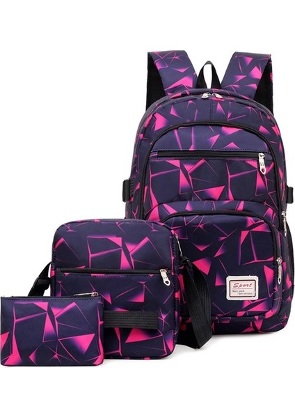 Baskılı Gündelik 3 Parçalı Sırt Çantası (Yurt Dışından)