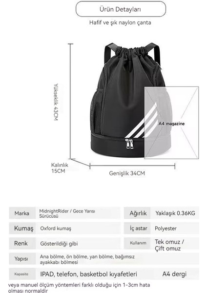 2025 Yeni Bağlı Çift Omuz Sırtı Büyük Kapasiteli Hafif Islak ve Kuru Ayrılmış Yüzme Seyahat Basketbol Çantası (Yurt Dışından) fiyatları